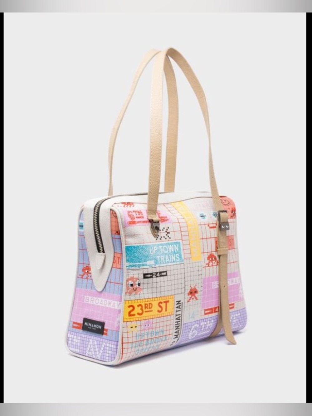 Min & Mon Esther Satchel in Subway Stories print
